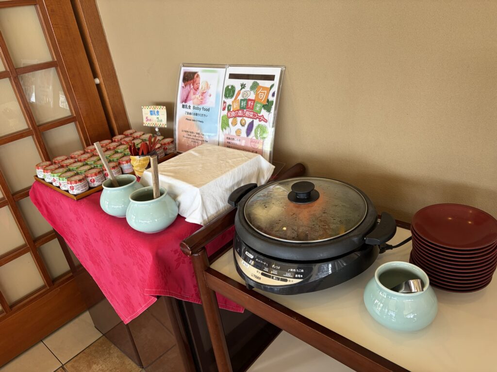 神着の離乳食と蒸し野菜コーナー